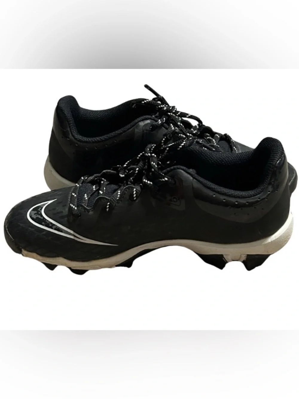 Nike Hyperdiamond 4 Keystone Softball Cleats Youth 3.5 Black White